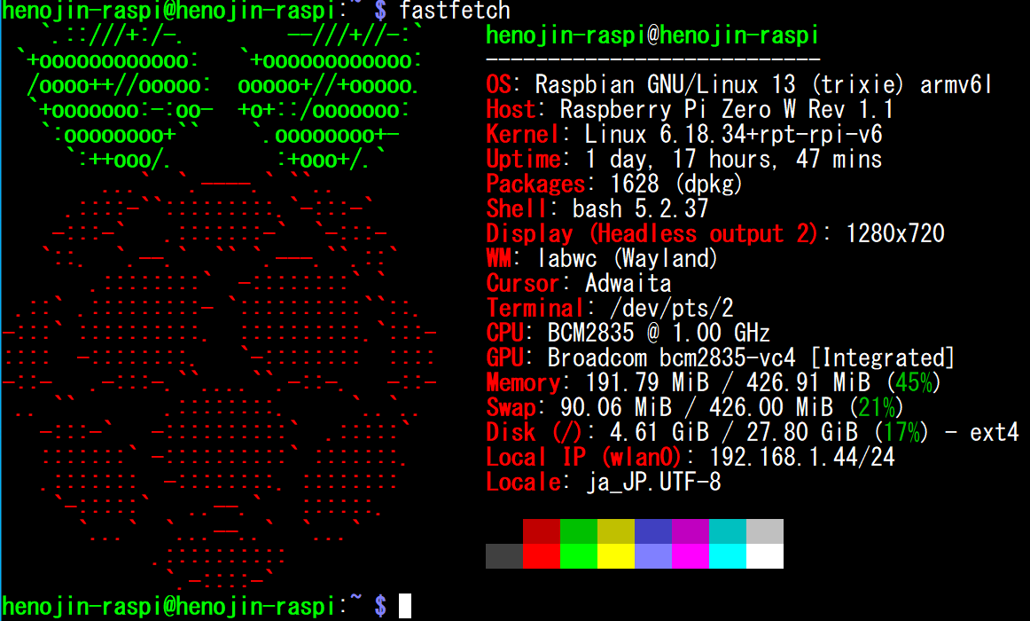 Raspberry Pi Server Fastfetch